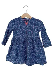 Vorschaubild 1 von Kinder Blusenkleid Gr. 92 Blau Blumenmuster Casual
