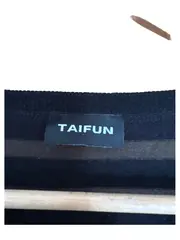 Vorschaubild 2 von Taifun Damen Strickjacke Gr. 40 Schwarz Gestreift Maritim Spitze