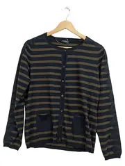 Vorschaubild 1 von Taifun Damen Strickjacke Gr. 40 Schwarz Gestreift Maritim Spitze