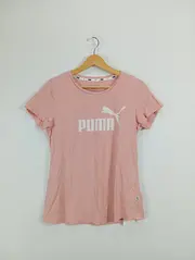 Vorschaubild 2 von Damen Sport T-Shirt Gr. 38 M Rosa Baumwolle Kurzarm Logo