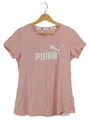 Vorschaubild 1 von Damen Sport T-Shirt Gr. 38 M Rosa Baumwolle Kurzarm Logo