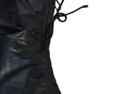 Vorschaubild 3 von Lederrock Damen Gr. 34 XS Schwarz Midirock Kunstleder Raffungen