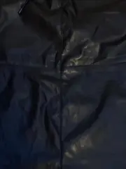 Vorschaubild 5 von Lederrock Damen Gr. 34 XS Schwarz Midirock Kunstleder Raffungen