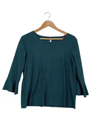 Vorschaubild 1 von Damen Bluse Petrol Gr. 38;M Casual 3/4 Arm Rüschen