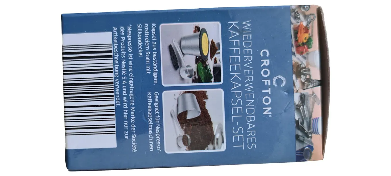 CROFTON Kapselhalter Set für wiederverwendbare Kaffeekapseln Silber