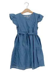 Vorschaubild 1 von Mädchen Sommerkleid Jeanskleid Gr. 104 Blau Rüschen