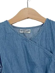 Vorschaubild 4 von Mädchen Sommerkleid Jeanskleid Gr. 104 Blau Rüschen