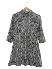 Vorschaubild 1 von Damen Blusenkleid 38;M Grau Schlangenmuster Modisch