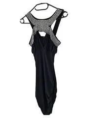 Vorschaubild 1 von Abendkleid Schwarz Strass Cut-Out Damen Gr. S/36 Elegant