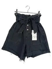 Vorschaubild 1 von Paper Bag Shorts Damen Schwarz Gr. 34 Baumwolle Casual
