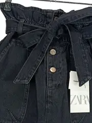 Vorschaubild 5 von Paper Bag Shorts Damen Schwarz Gr. 34 Baumwolle Casual