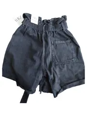 Vorschaubild 2 von Paper Bag Shorts Damen Schwarz Gr. 34 Baumwolle Casual