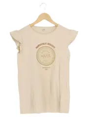 Vorschaubild 1 von Kinder T-Shirt Beige Gr. 158 Casual Rüschen Biscuit Print