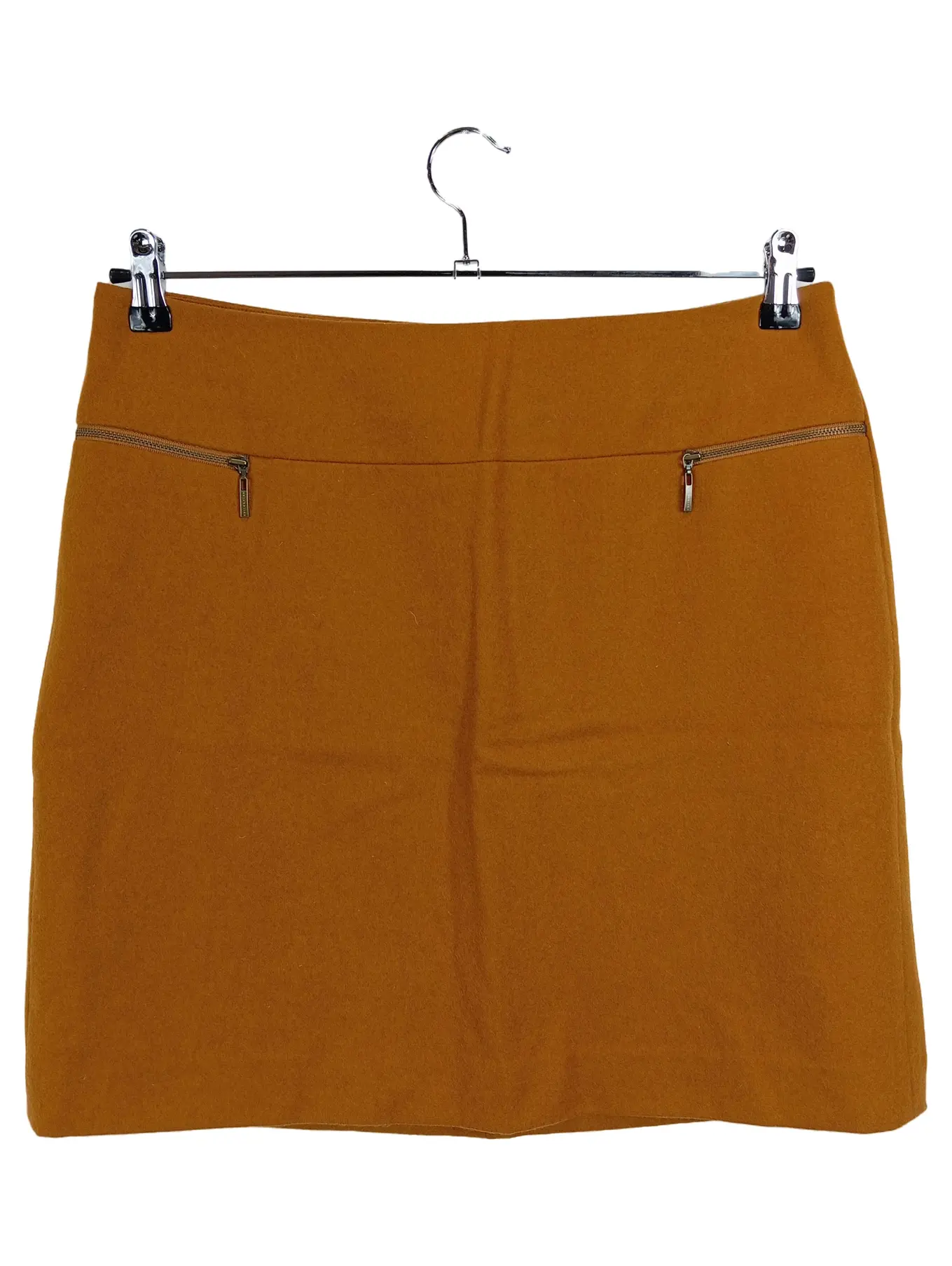 ESPRIT Damen Faltenrock Gr. 40 Braun Casual Reißverschluss-Details