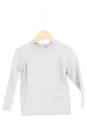 Vorschaubild 1 von Kinder Pullover Gr. 104 Grau Baumwolle Basic Langarm