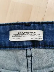 Vorschaubild 5 von Damen Slim Fit Jeans Größe 44 Blau Modern Cut-Outs Fransen