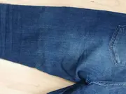 Vorschaubild 4 von Damen Slim Fit Jeans Größe 44 Blau Modern Cut-Outs Fransen