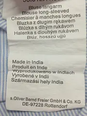 Vorschaubild 6 von Kinder Hemdbluse Gr. 128/134 Blau Gestreift Baumwolle Langarm Casual