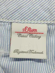 Vorschaubild 3 von Kinder Hemdbluse Gr. 128/134 Blau Gestreift Baumwolle Langarm Casual