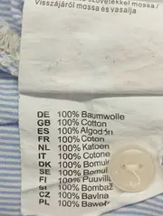 Vorschaubild 5 von Kinder Hemdbluse Gr. 128/134 Blau Gestreift Baumwolle Langarm Casual