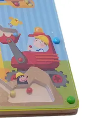 Vorschaubild 3 von Motorikschleife Baustelle Holz Perlenlabyrinth Kinder Mehrfarbig