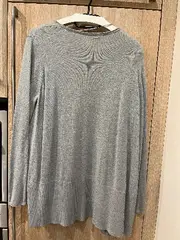 Vorschaubild 2 von Damen Strickjacke Cardigan offen Gr. 48 Grau Viskose