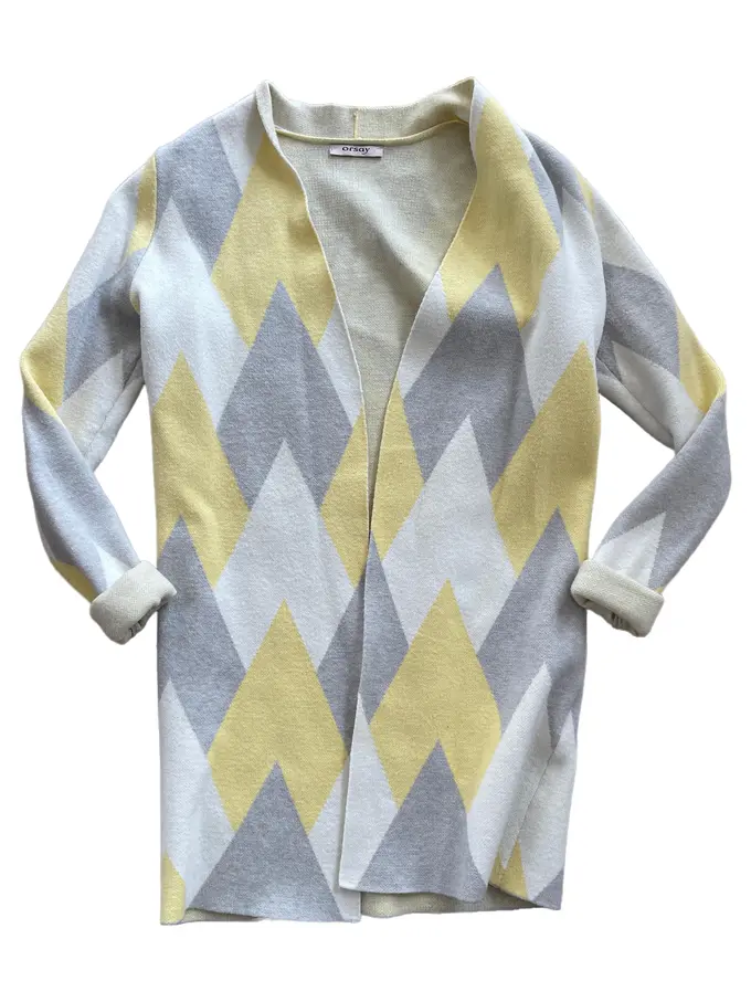 ORSAY Damen Strickjacke Cardigan XS Mehrfarbig Casual Grafisch