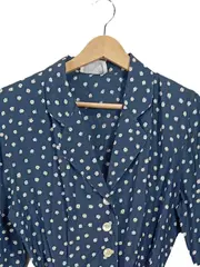 Vorschaubild 3 von Jean Paul Damen Blusenkleid Gr. 36 S Blau gepunktet Viskose Casual