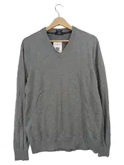 Vorschaubild 1 von Herren Pullover Meliert Baumwolle Wolle Grau Gr. XL 52 Langarm