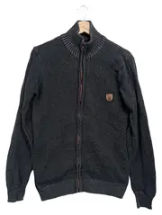 Vorschaubild 1 von Herren Strickjacke Grau Meliert Klassisch Gr. 46/S Baumwolle Reißverschluss