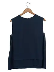Vorschaubild 1 von Damen Top Oberteil Gr. 40/L Modern Blau Ärmellos Polyester