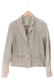 Vorschaubild 1 von Leichte Jacke Damen Gr. Einheitsgröße Grau Casual Baumwolle Nieten
