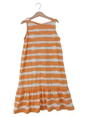 Vorschaubild 1 von Kinder Sommerkleid gestreift Rüschen Orange Gr. 152 Freizeit