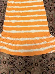 Vorschaubild 3 von Kinder Sommerkleid gestreift Rüschen Orange Gr. 152 Freizeit