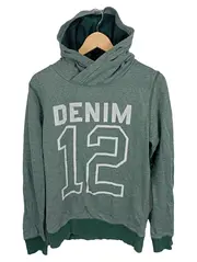 Vorschaubild 1 von Herren Kapuzenpullover Hoodie Gr. M Grün Schriftzug Casual Baumwolle