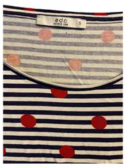 Vorschaubild 2 von EDC Damen T-Shirt gestreift mit Punkten Gr. 36/S Casual Mehrfarbig