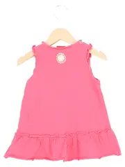Vorschaubild 2 von Kinder Sommerkleid Gr. 74 Rosa Casual Rüschen Spitze Baumwolle