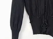Vorschaubild 4 von Strickjacke Damen V-Ausschnitt Langarm Schwarz Gr. 40 Rippstrick