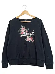 Vorschaubild 1 von Damen Sweatshirt Blumenprint Gr. 42/XL Schwarz Casual