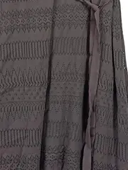 Vorschaubild 3 von Strickkleid Damen Gr. 40/L Grau Casual Lochmuster Baumwolle