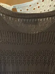 Vorschaubild 4 von Strickkleid Damen Gr. 40/L Grau Casual Lochmuster Baumwolle