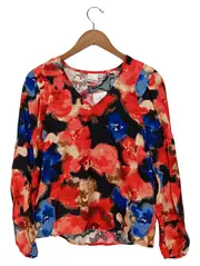 Vorschaubild 1 von Damen Bluse Langarm Blumenmuster Mehrfarbig Gr. 34/XS Casual