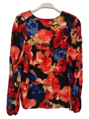 Vorschaubild 2 von Damen Bluse Langarm Blumenmuster Mehrfarbig Gr. 34/XS Casual