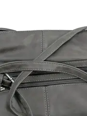 Vorschaubild 3 von Umhängetasche Damen Grau Lederoptik Breite 31cm Höhe 26cm