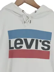 Vorschaubild 2 von Herren Kapuzenpullover Hoodie Gr. 50/L Weiß Logo-Print Freizeit