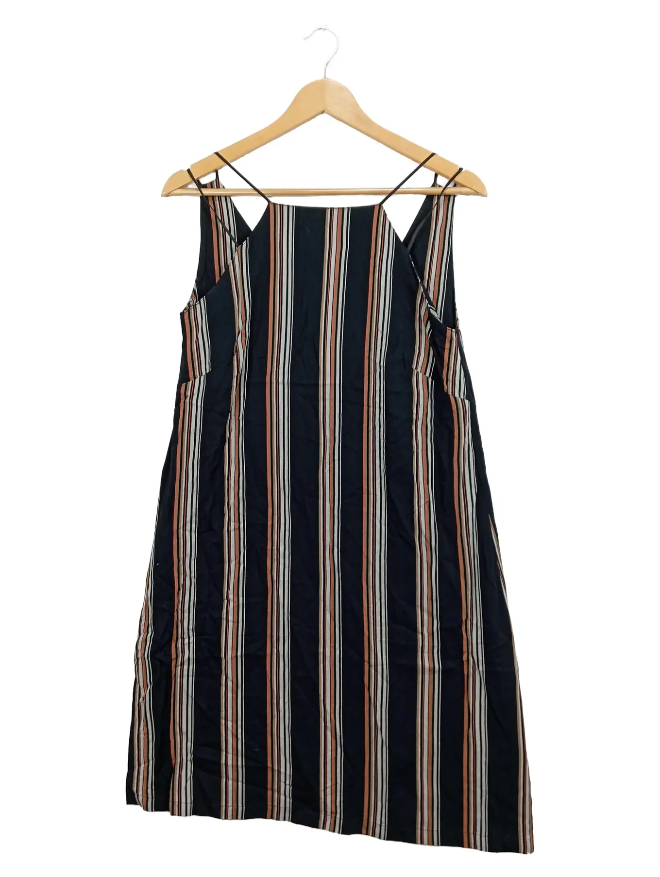 LANIUS Damen Freizeitkleid Gestreift Schwarz Gr. 38;M Viskose