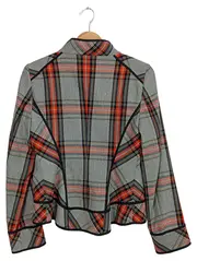 Vorschaubild 2 von Woman Blazer Damen Gr. S Kariert Grau Rot Wolle Jacke