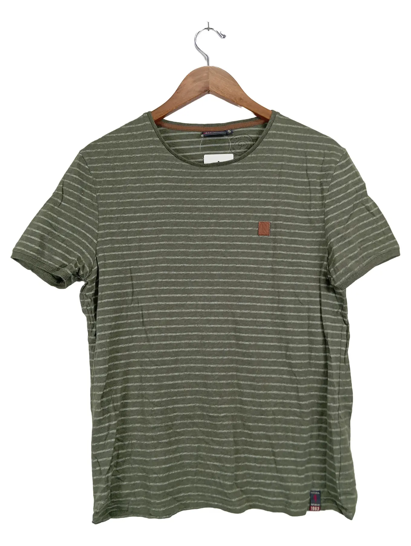 REDWOOD Herren T-Shirt gestreift Grün Gr. 46/S Casual Baumwolle