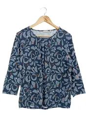 Vorschaubild 1 von Damen Langarmshirt Gr. 38;M Blau Abstraktes Muster Casual Bohemian