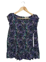 Vorschaubild 1 von Damen Langarmshirt Viskose Grafisch Mehrfarbig Gr. 34/XS